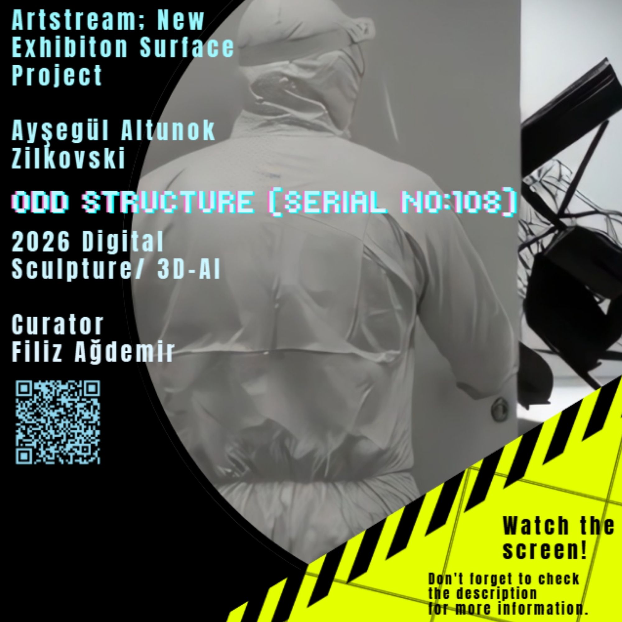 Odd Structure — six-frame documentation grid: opening scene, laboratory, sculpture generation